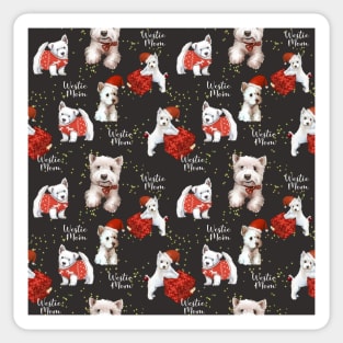 Copy of Christmas Westies black pattern Sticker